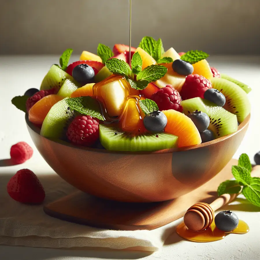 Ensalada de Frutas con Menta Fresca y Miel