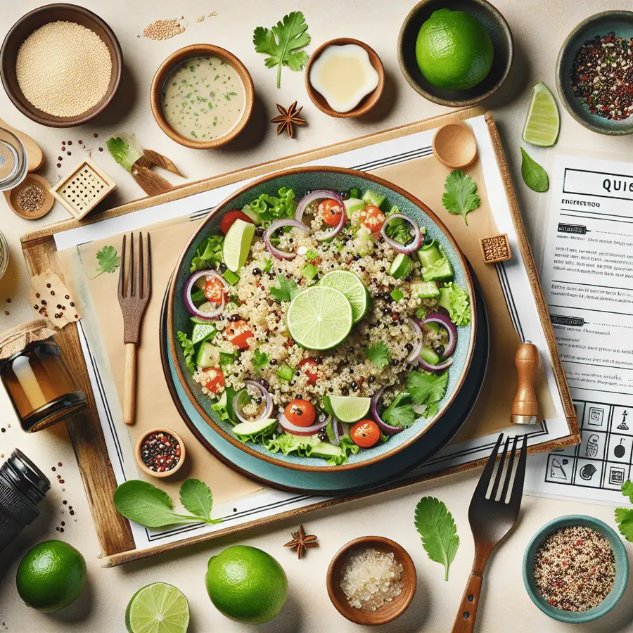 Ensalada de quinua con aderezo de lima y cilantro
