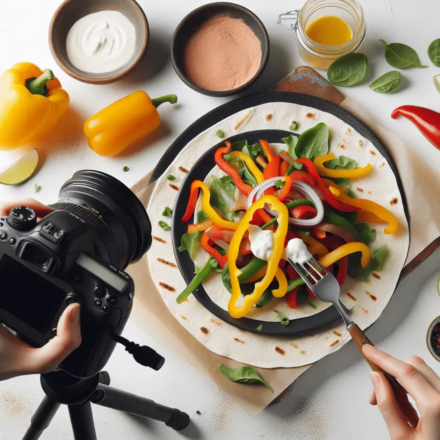 Fajitas Veganas con Pimientos y Cebolla en Tortillas