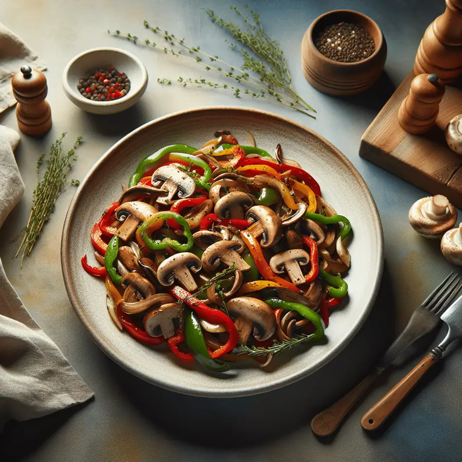 Fajitas de champiñones y pimientos