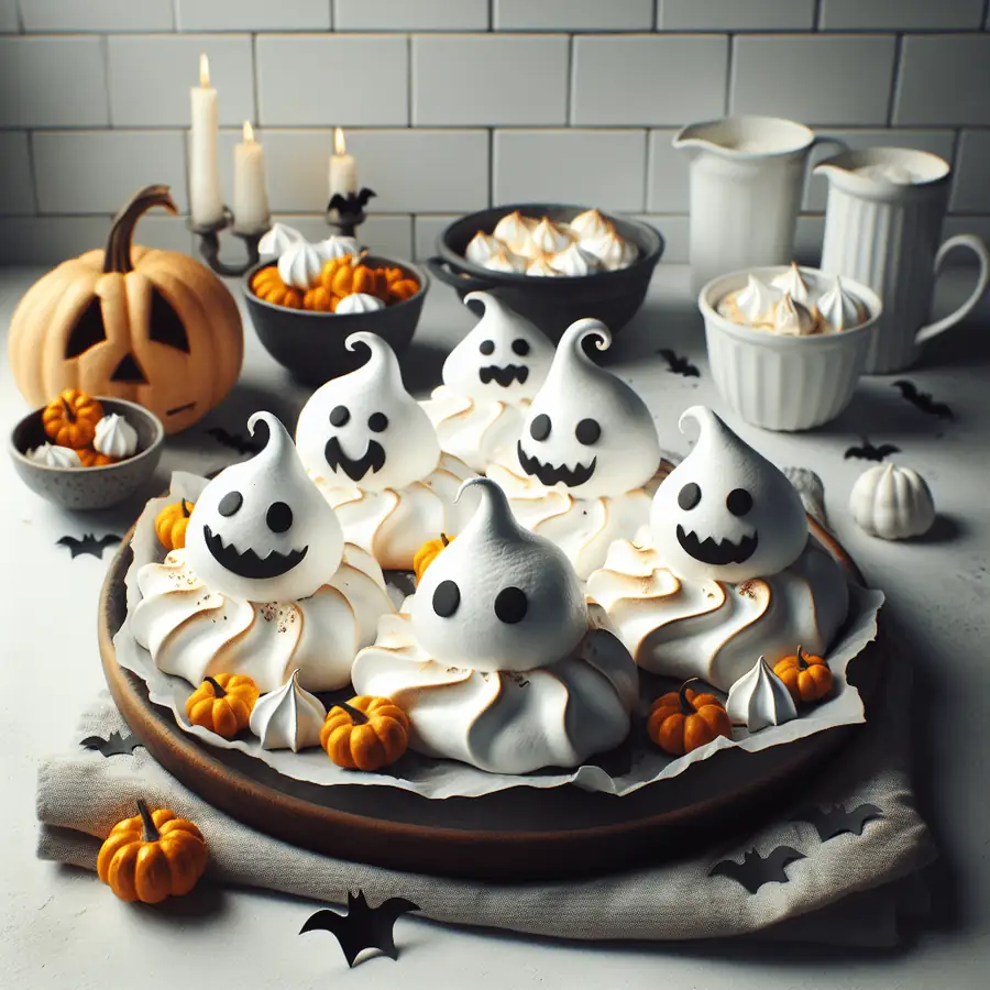 Fantasmas de Merengue Crujientes para Halloween