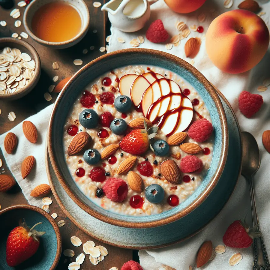 Gachas de Avena con Leche de Almendras y Frutos Rojos