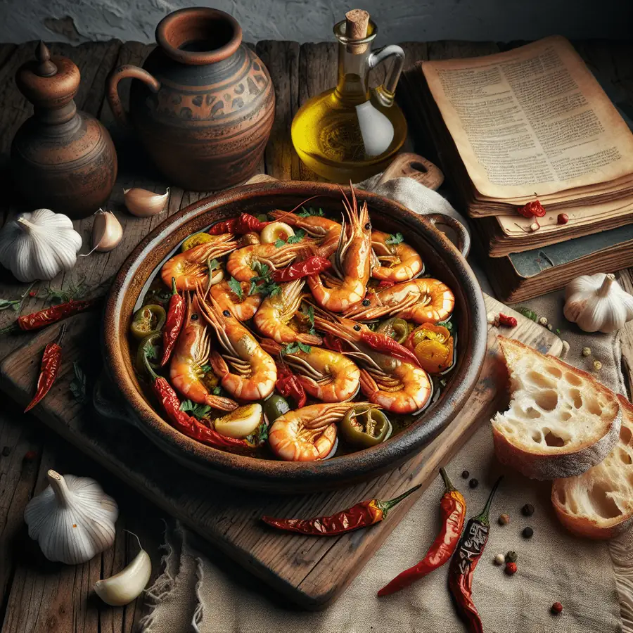 Gambas al ajillo con guindilla