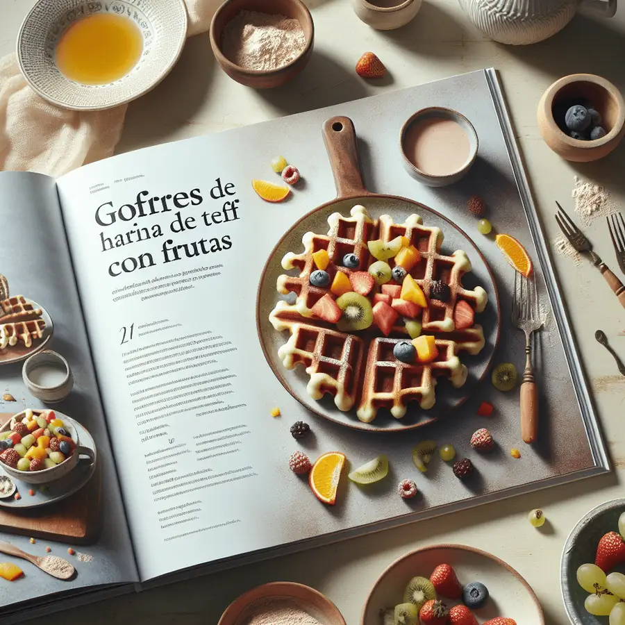 Gofres de Harina de Teff con Frutas