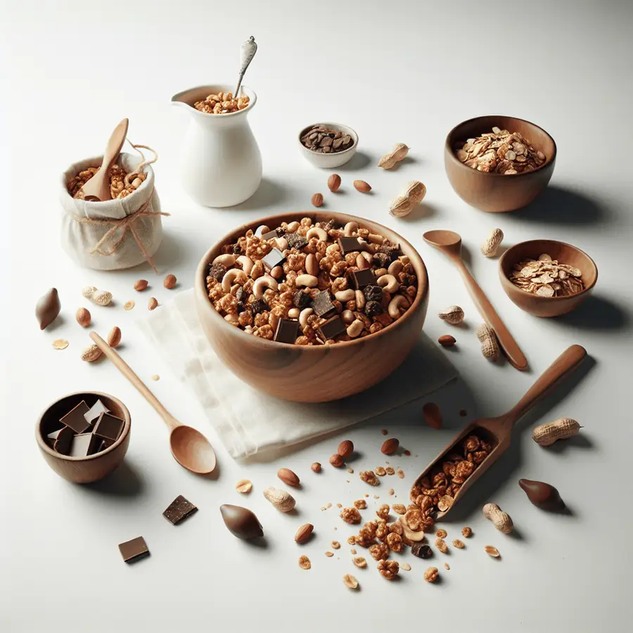 Granola Crujiente de Cacahuate y Chocolate Sin Hornear