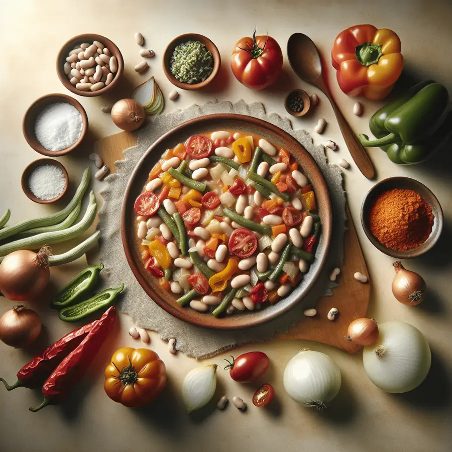 Guiso de frijoles blancos y verduras