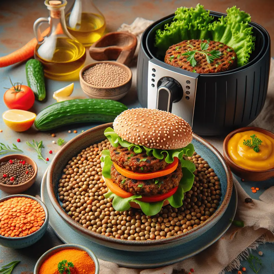 Hamburguesas de Lentejas en Airfryer