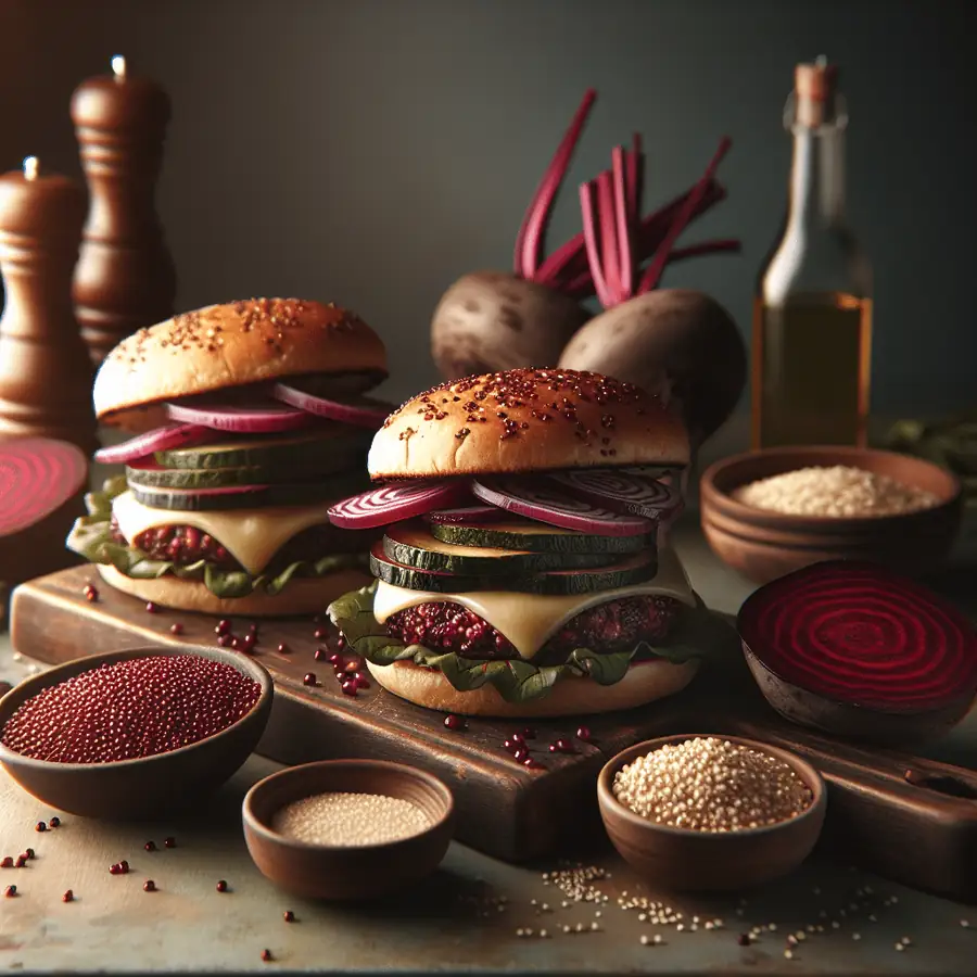 Hamburguesas de quinua y remolacha