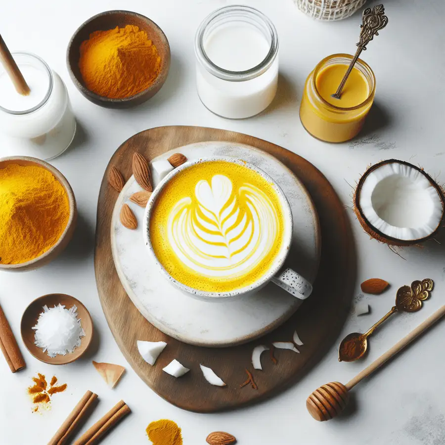 Latte de cúrcuma y leche de coco