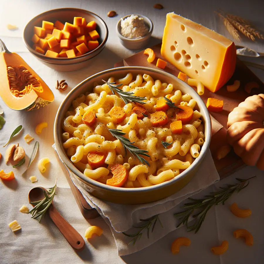 Macarrones con Queso y Calabaza al Horno