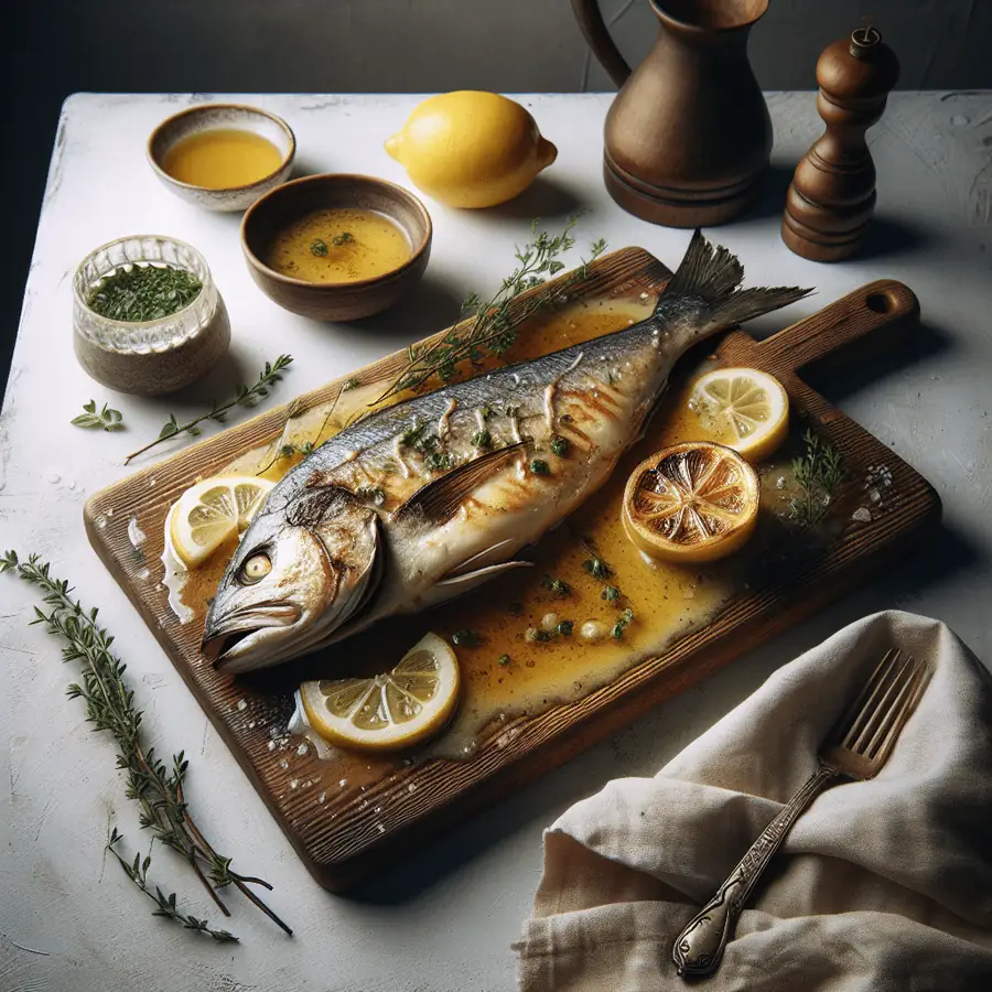 Merluza al horno con salsa de limón