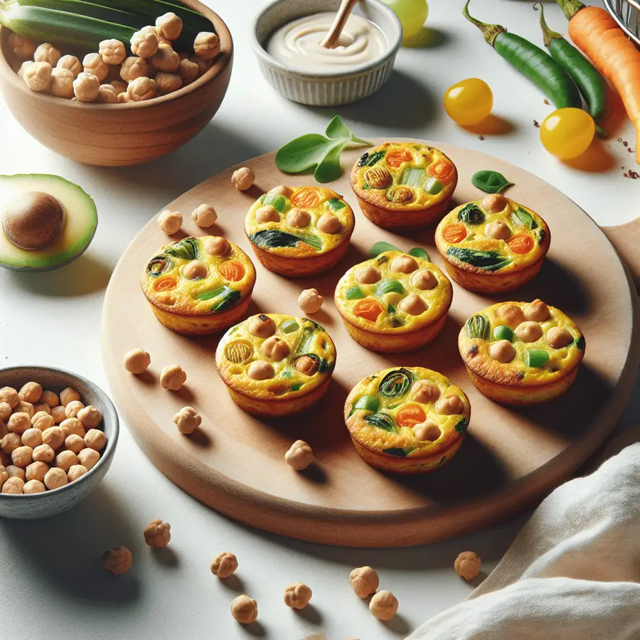 Mini Frittatas Veganas de Chickpea con Verduras