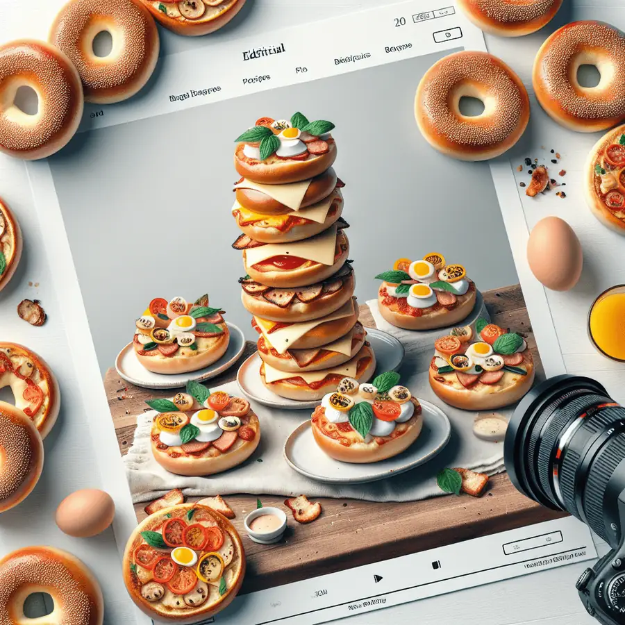 Mini Pizzas de Desayuno con Base de Bagel