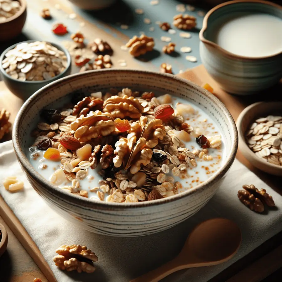 Muesli Casero con Nueces y Leche de Soja
