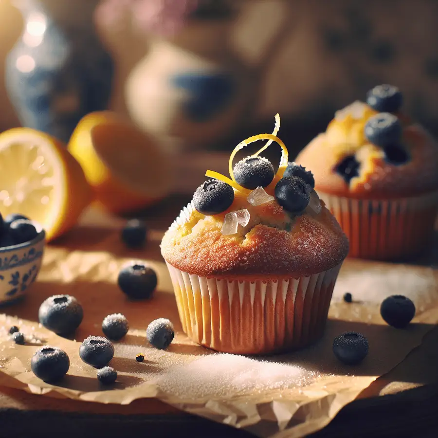 Muffins de Arándanos y Limón para el Desayuno