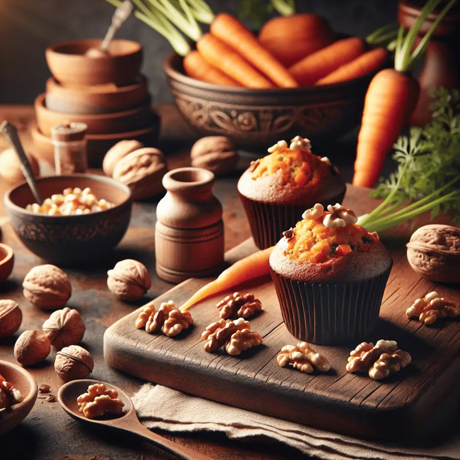 Muffins de zanahoria y nuez