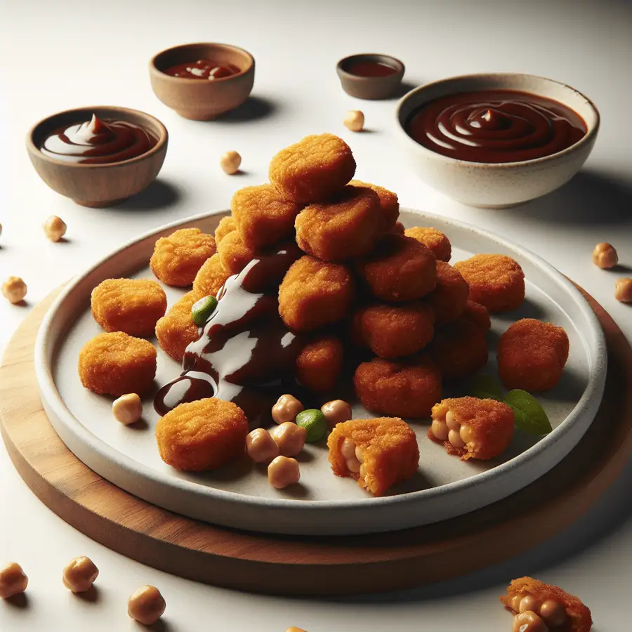 Nuggets de Garbanzo Crujientes con Salsa Barbacoa