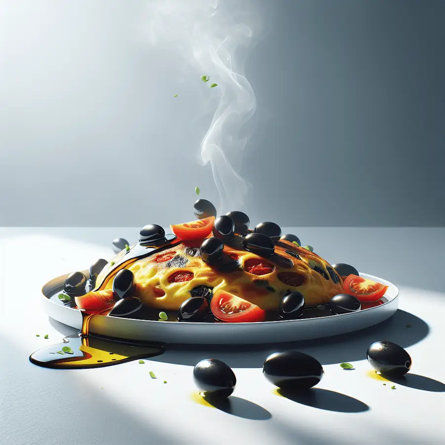 Omelet Mediterráneo con Tomates y Olivas