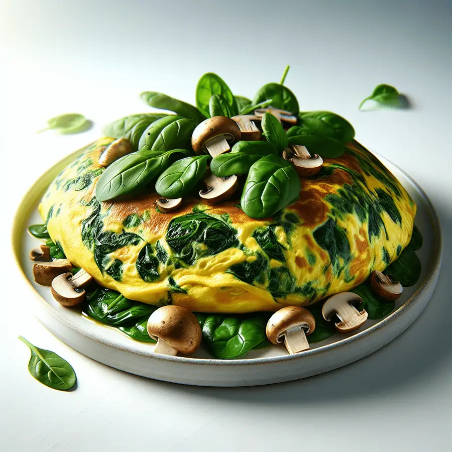 Omelette Siniestro con Espinacas y Champiñones