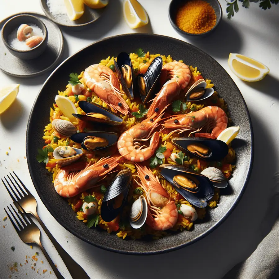 Paella Sin Gluten con Mariscos