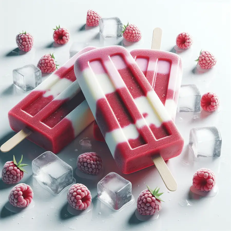 Paletas Heladas de Yogur y Frambuesa