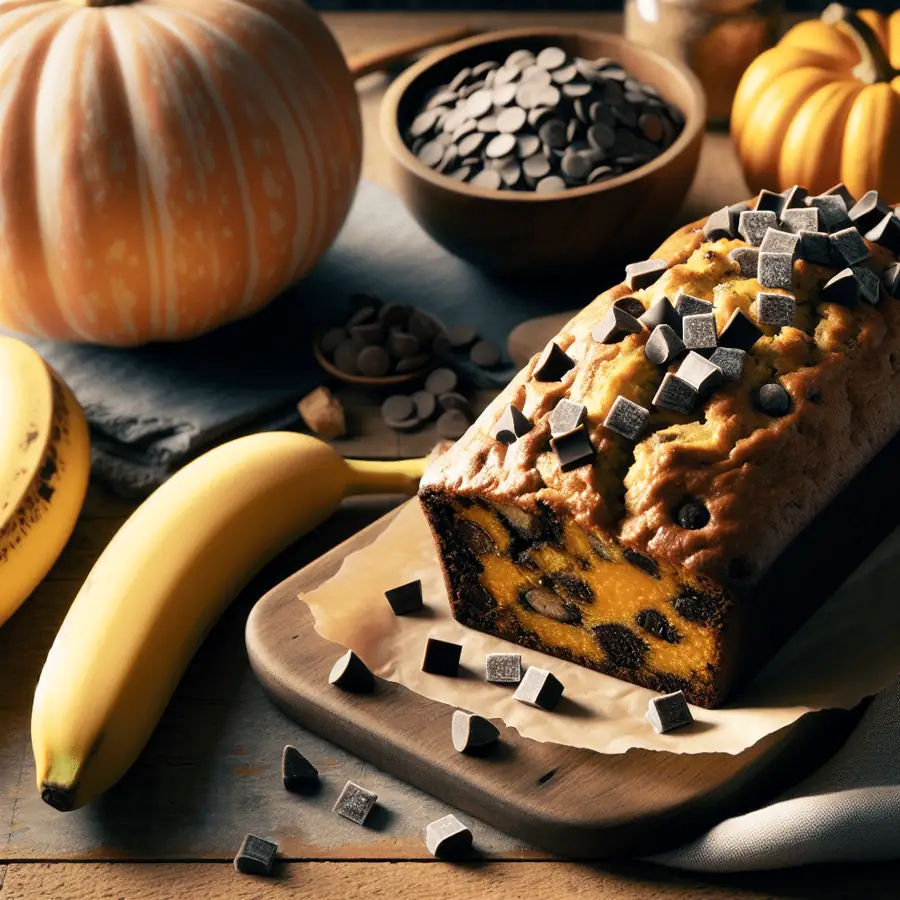 Pan de Plátano con Chips de Chocolate y Calabaza