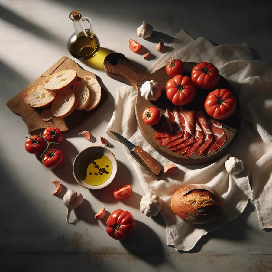 Pan tumaca con jamón ibérico
