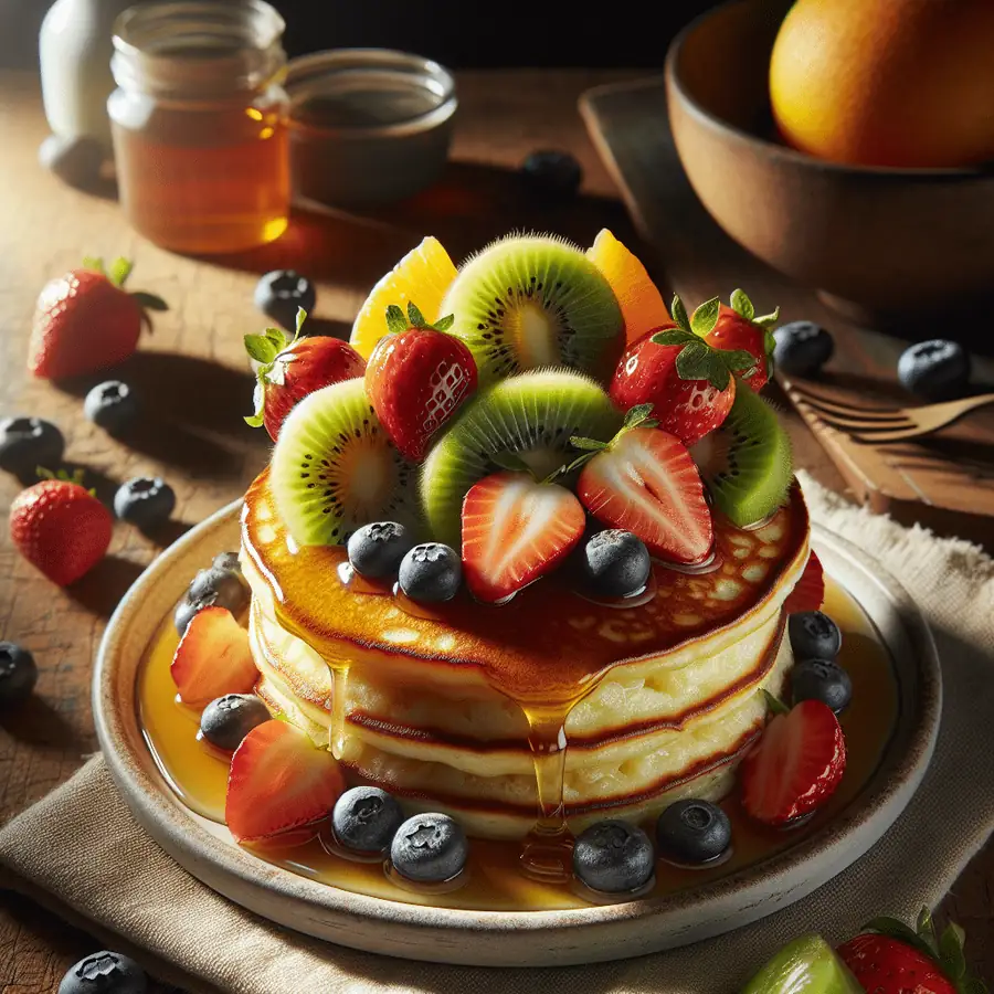 Pancakes de Coco con Fruta Fresca