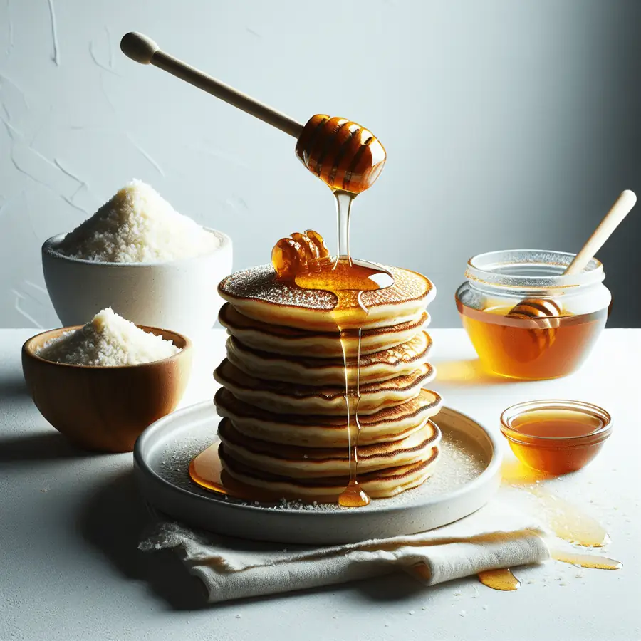Pancakes de Harina de Arroz con Miel