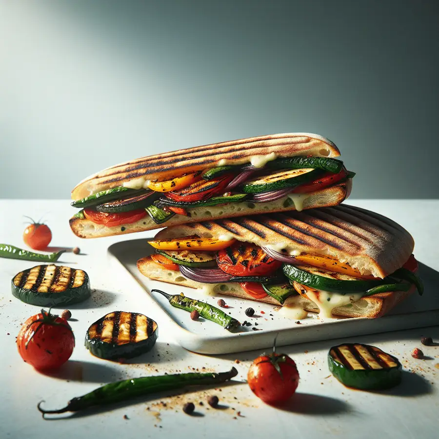 Panini de verduras grilladas
