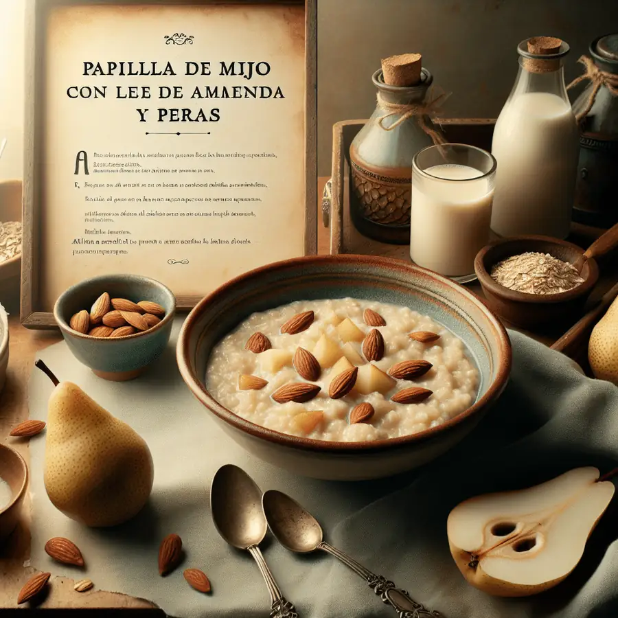 Papilla de Mijo con Leche de Almendras y Peras