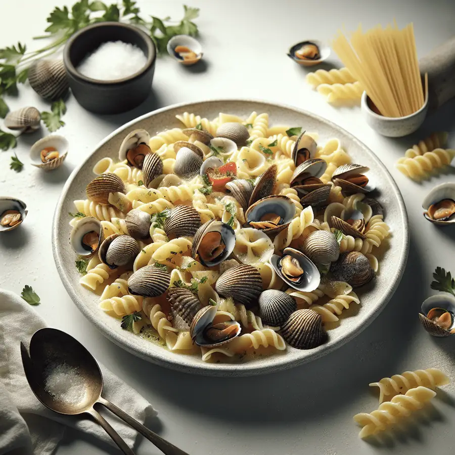 Pasta de Arroz con Almejas y Perejil