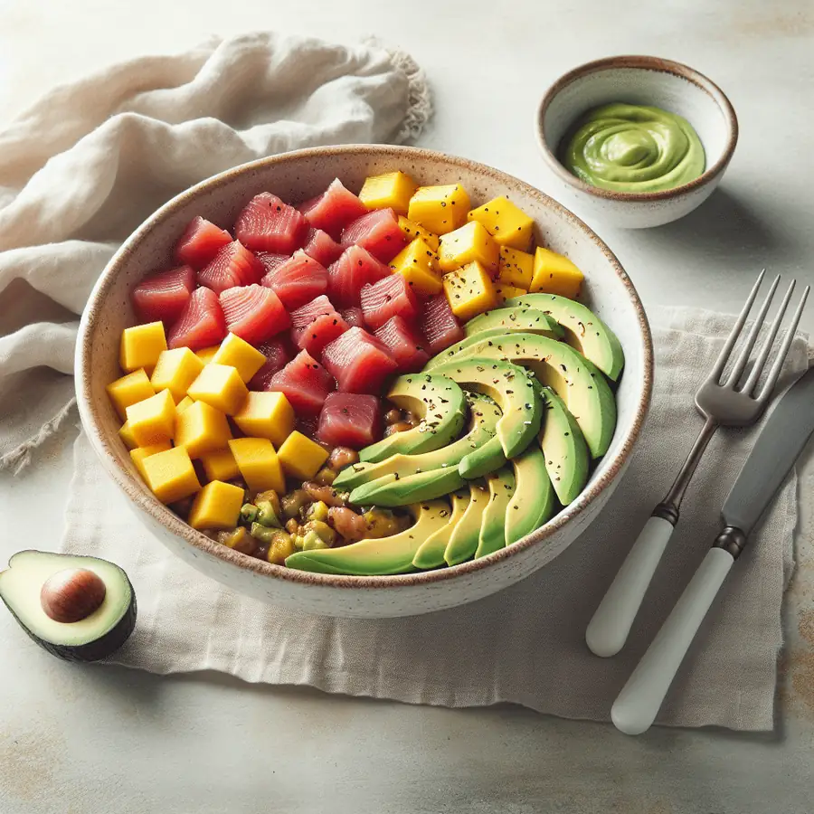 Poke Bowl de Atún con Mango y Aguacate