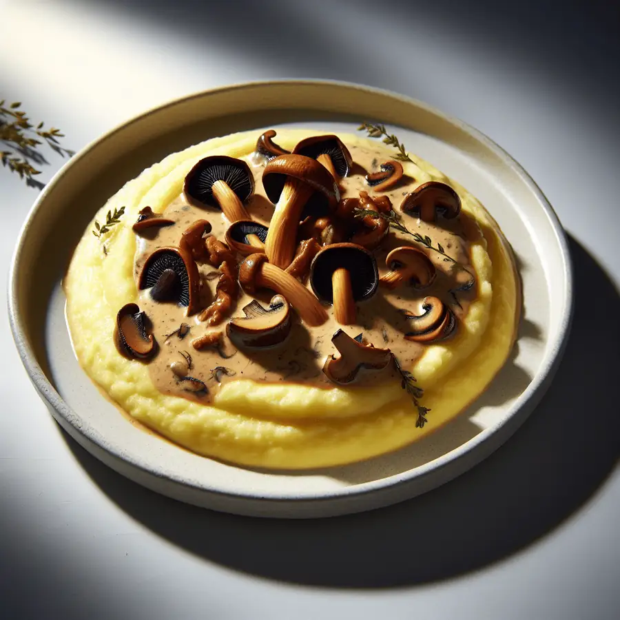 Polenta Cremosa con Ragú de Setas Silvestres