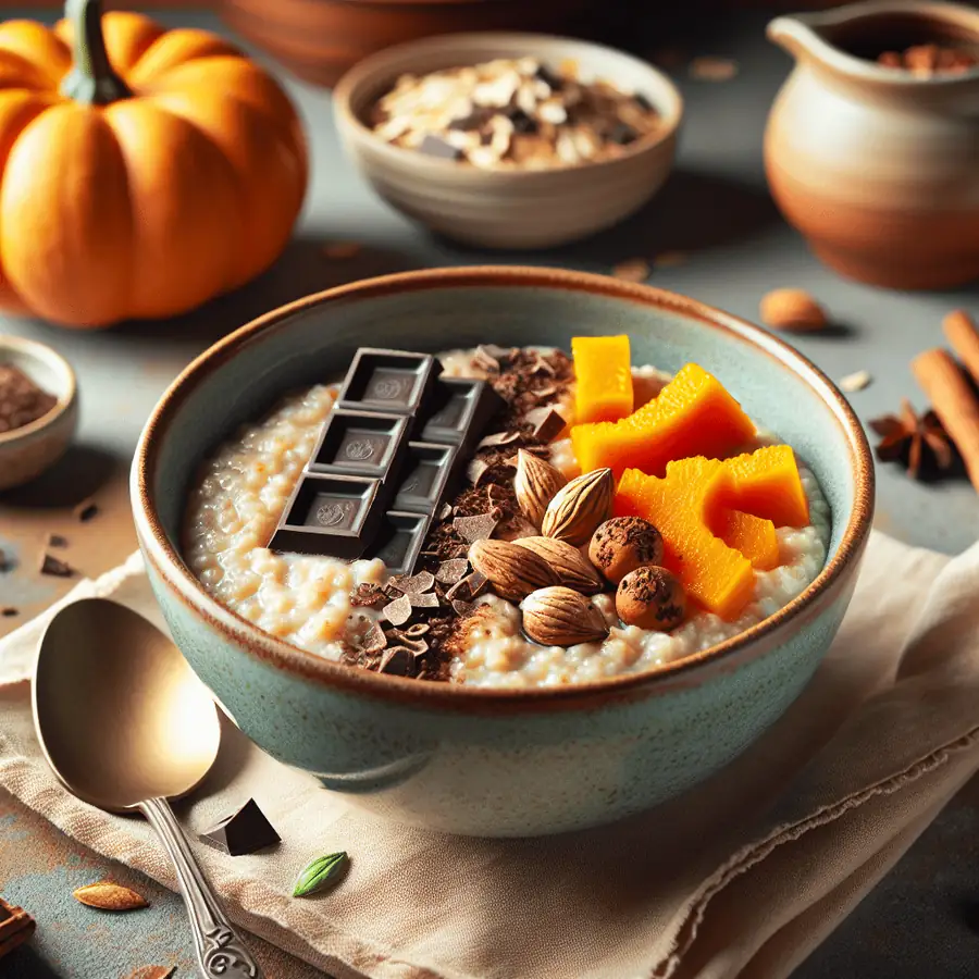Porridge Escalofriante con Chocolate y Calabaza
