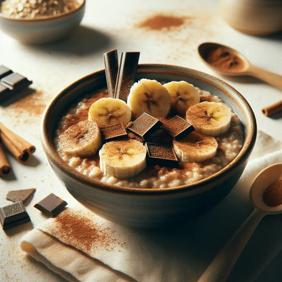 Porridge de Avena con Chocolate y Plátano