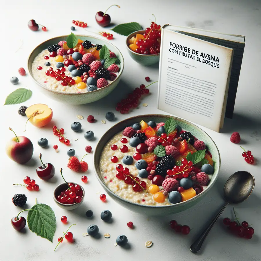 Porridge de avena con frutas del bosque