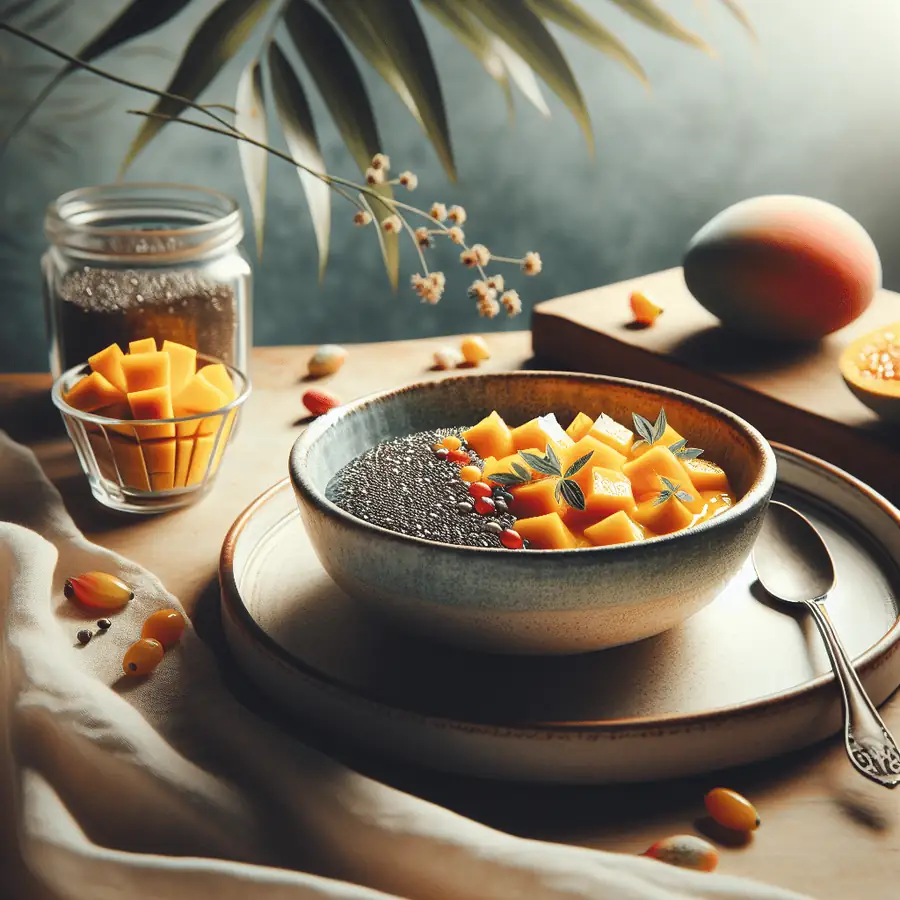 Pudín de semillas de chía y mango