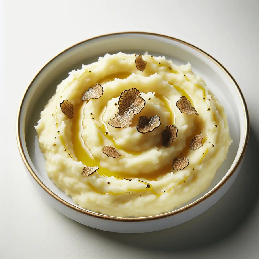 Puré de papas con aceite de trufa