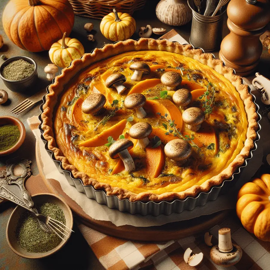 Quiche de Calabaza y Champiñones Envenenados