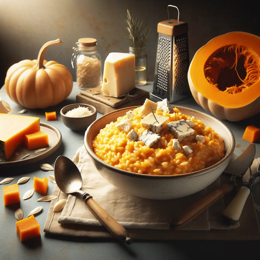 Risotto de calabaza y queso gorgonzola