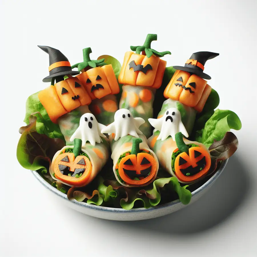 Rollitos de Primavera con temática de Halloween