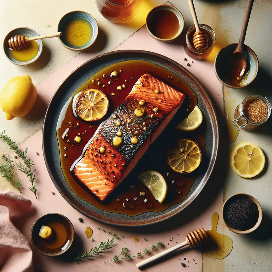 Salmón al Horno con Glaseado de Miel y Mostaza