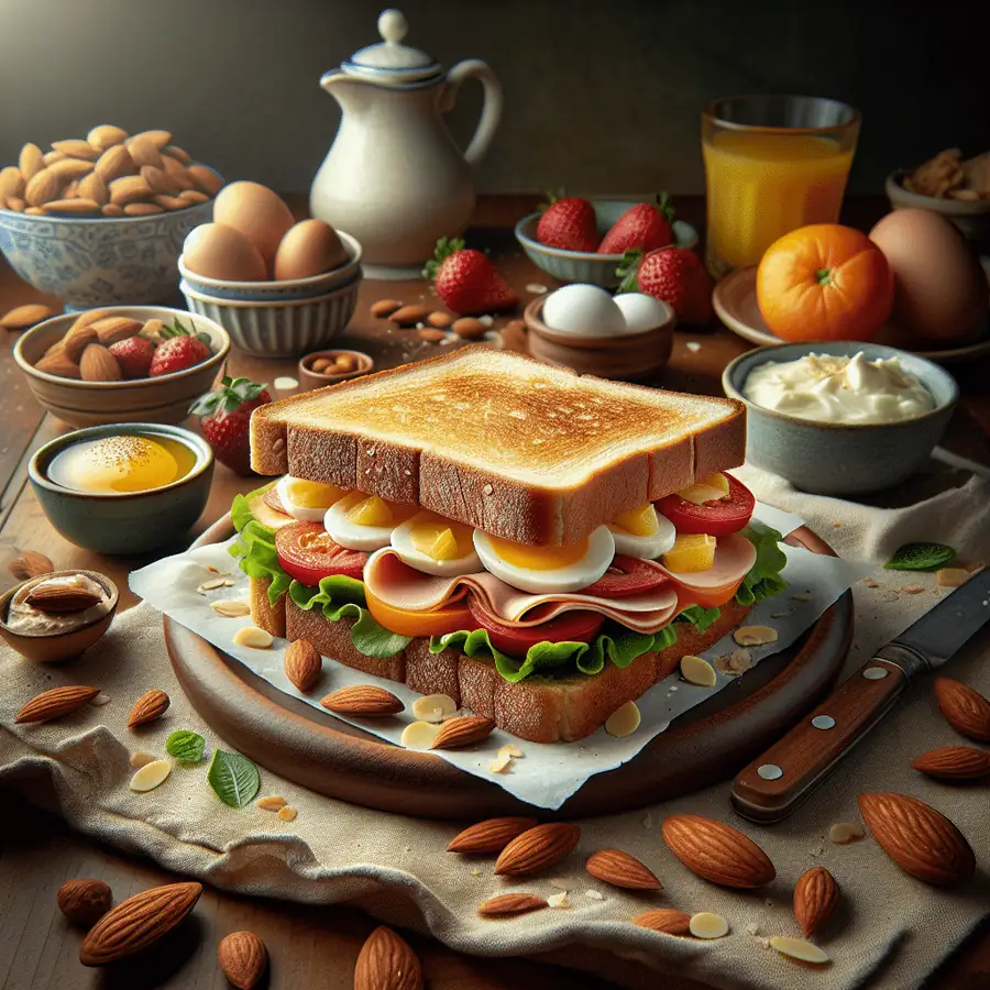 Sándwich de Desayuno con Pan de Almendra