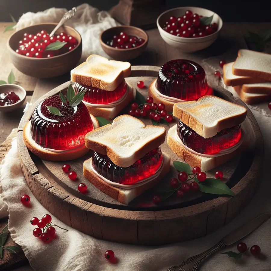Sándwiches de Gelatina de Frutos Rojos