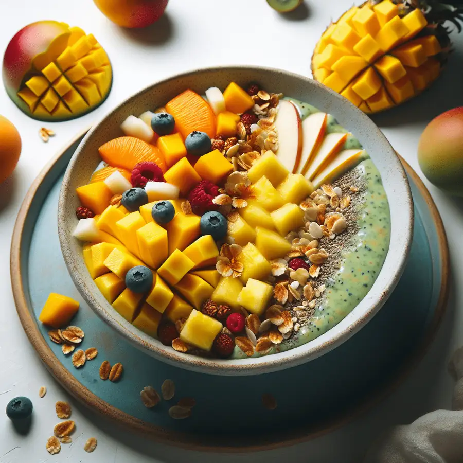 Smoothie bowl de mango y piña