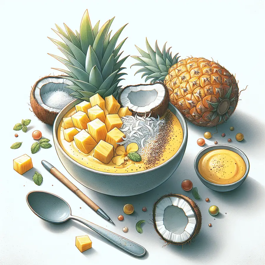 Smoothie bowl de piña y coco