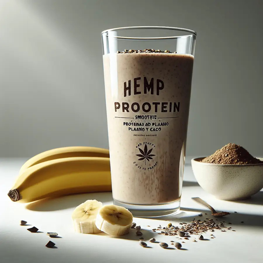 Smoothie de Proteínas de Cáñamo con Plátano y Cacao