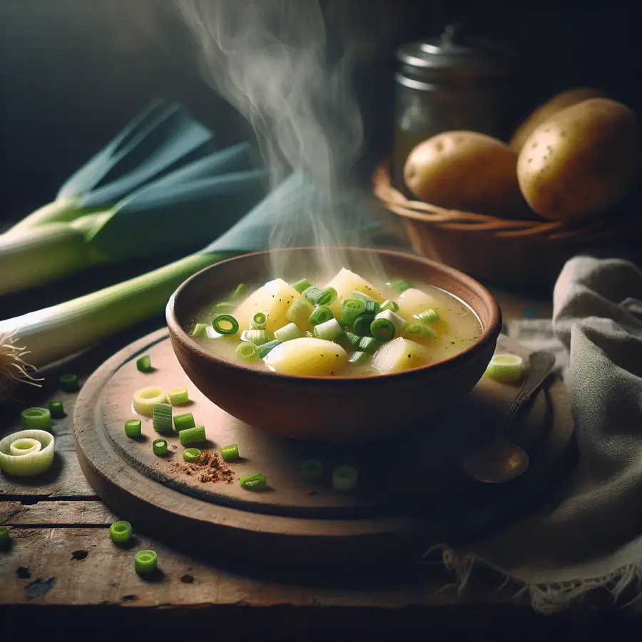 Sopa de ajo porro y patata