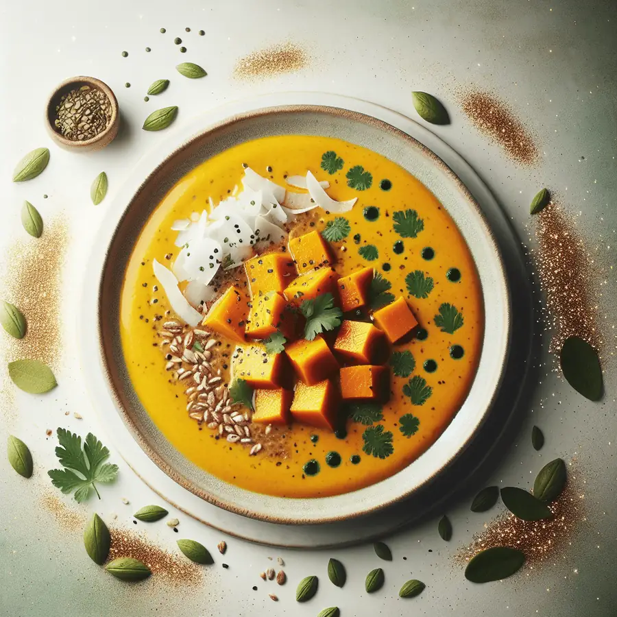 Sopa de calabaza al curry con coco